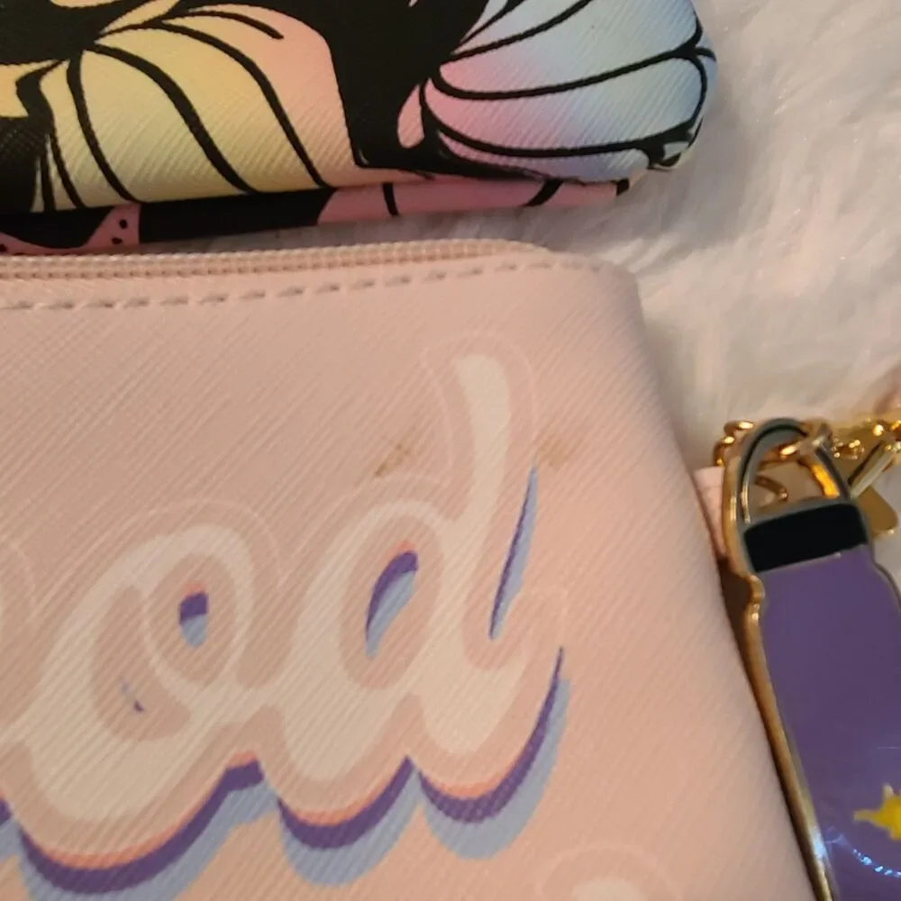 Disney Princess Ariel Little Mermaid & Jasmine Aladdin Cosmetic Bag Purse Lot 2